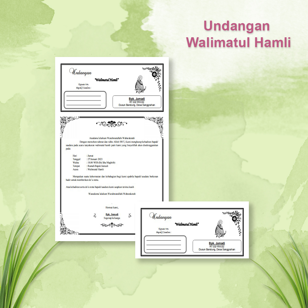 Template Undangan HVS Walimatul hamli