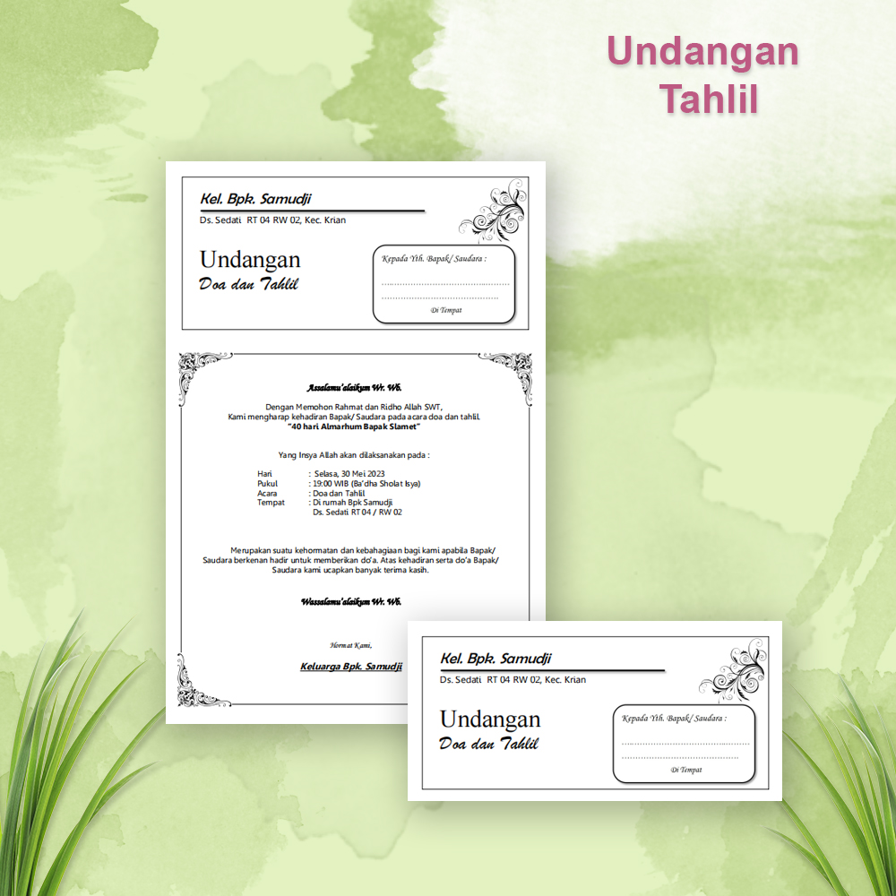Template Undangan HVS Tahlil