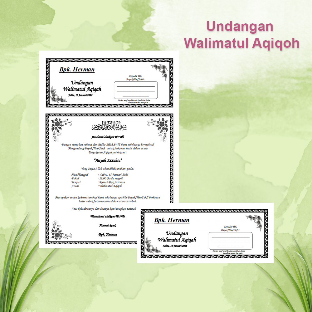 Template Undangan HVS Aqiqoh