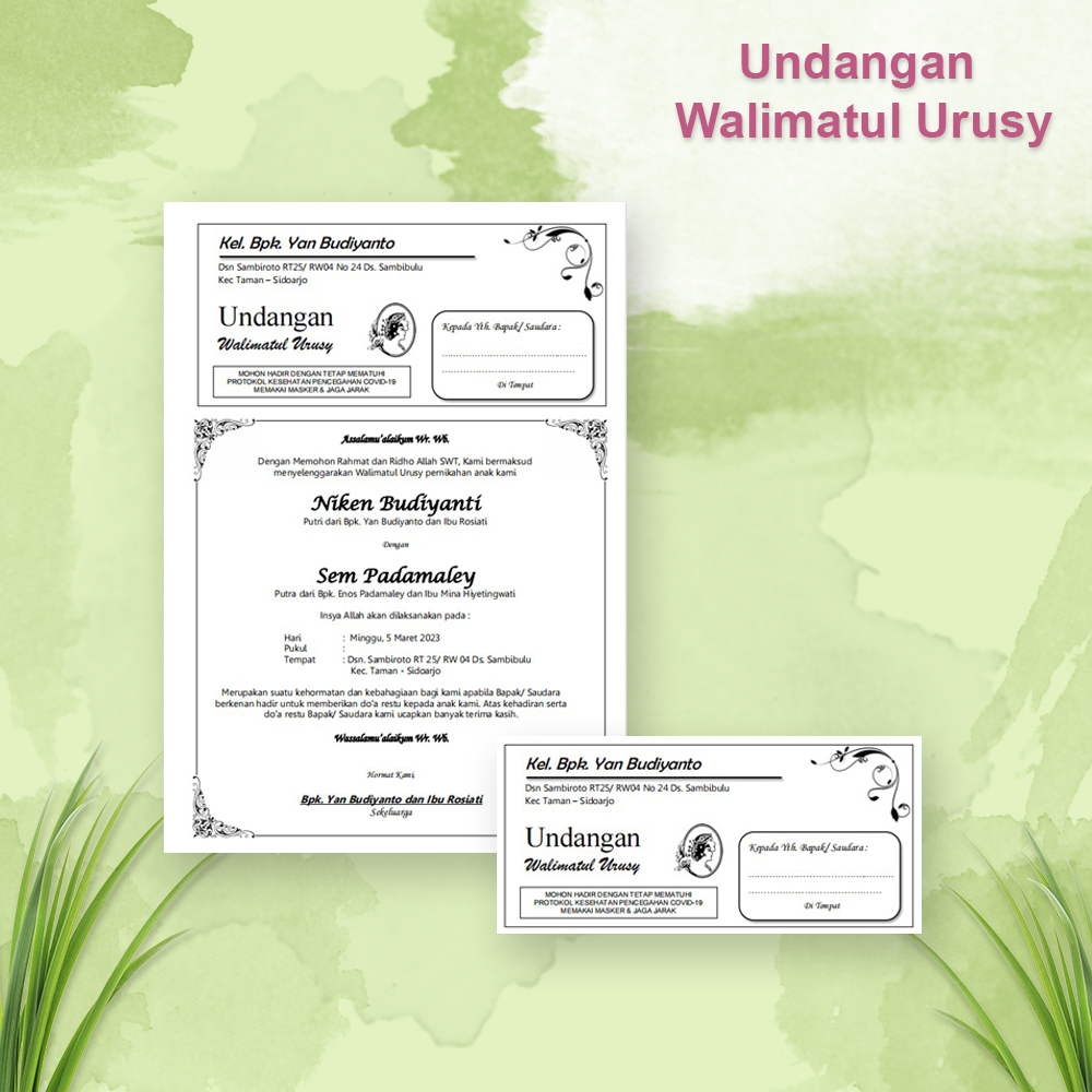 Template undangan HVS walimatul ursy