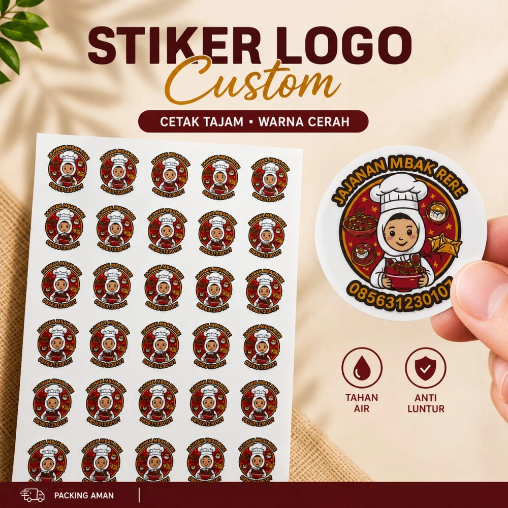 Stiker Label Cetak Stiker Label Kemasan Custom: Cetak Tajam, Warna Cerah